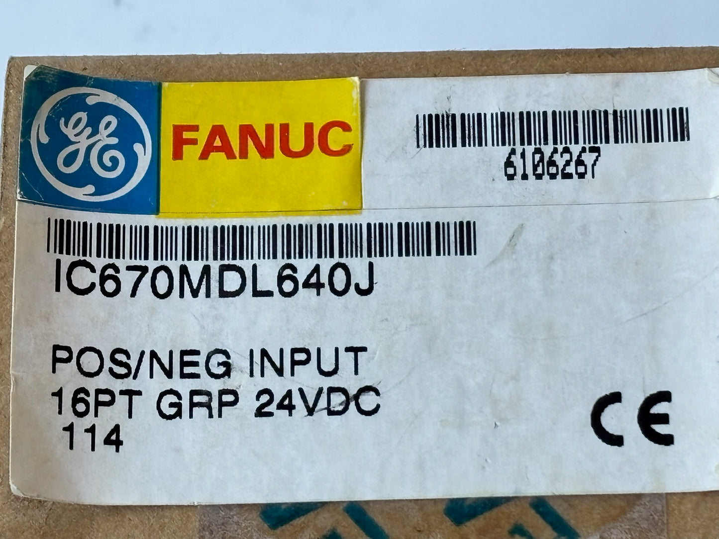 GE Fanuc IC670MDL640J – 24 VDC, 16-Point Positive/Negative Logic Input Module