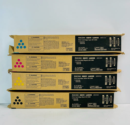 4 Genuine Ricoh IM C400F, C400SRF CMYK Toner 842370,842371,842372,842373