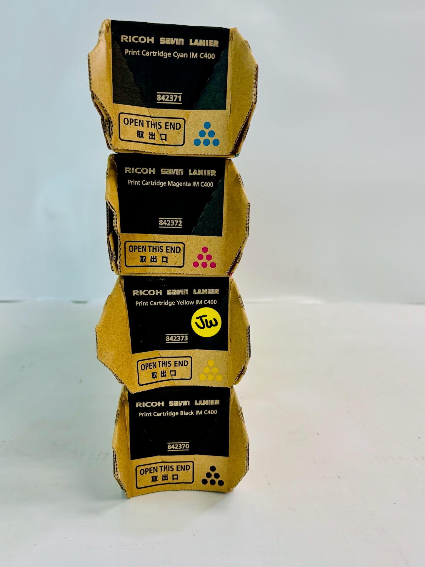 4 Genuine Ricoh IM C400F, C400SRF CMYK Toner 842370,842371,842372,842373