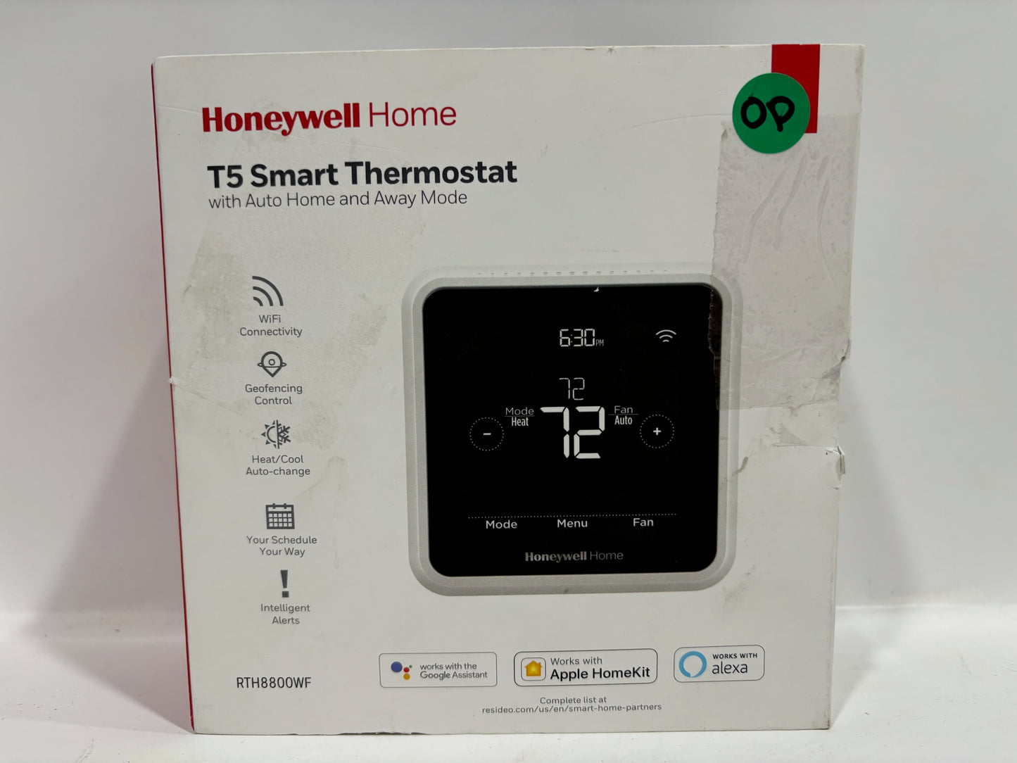 New Open HoneyWell T5 Smart Thermostat with Auto Home/away Mode