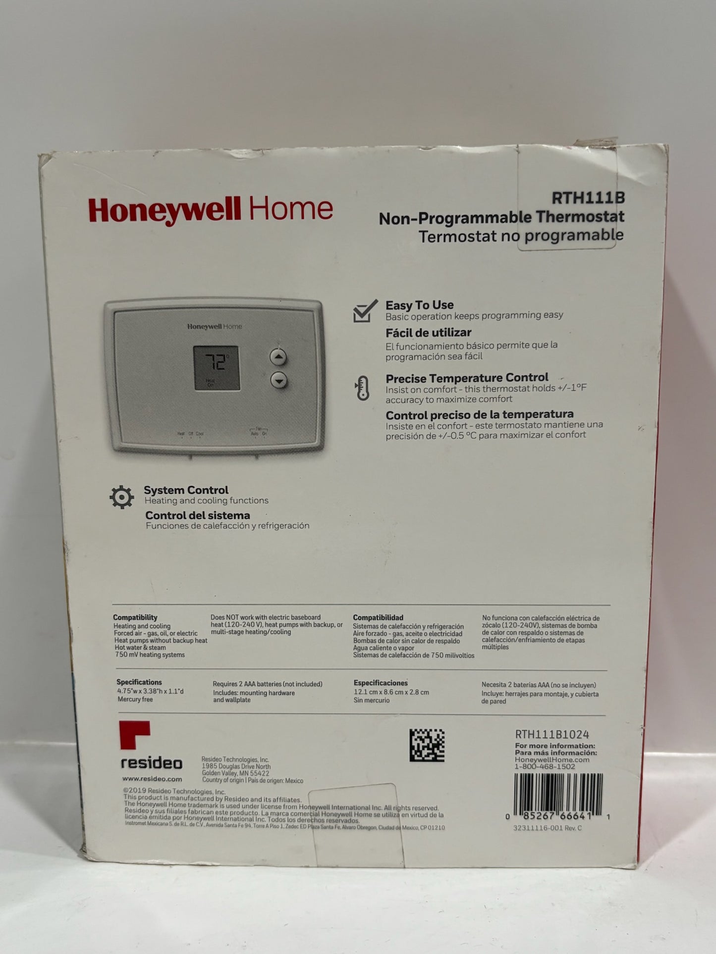New Open 10PK HoneyWell RTH111B1024 Non-Programmable Thermostat