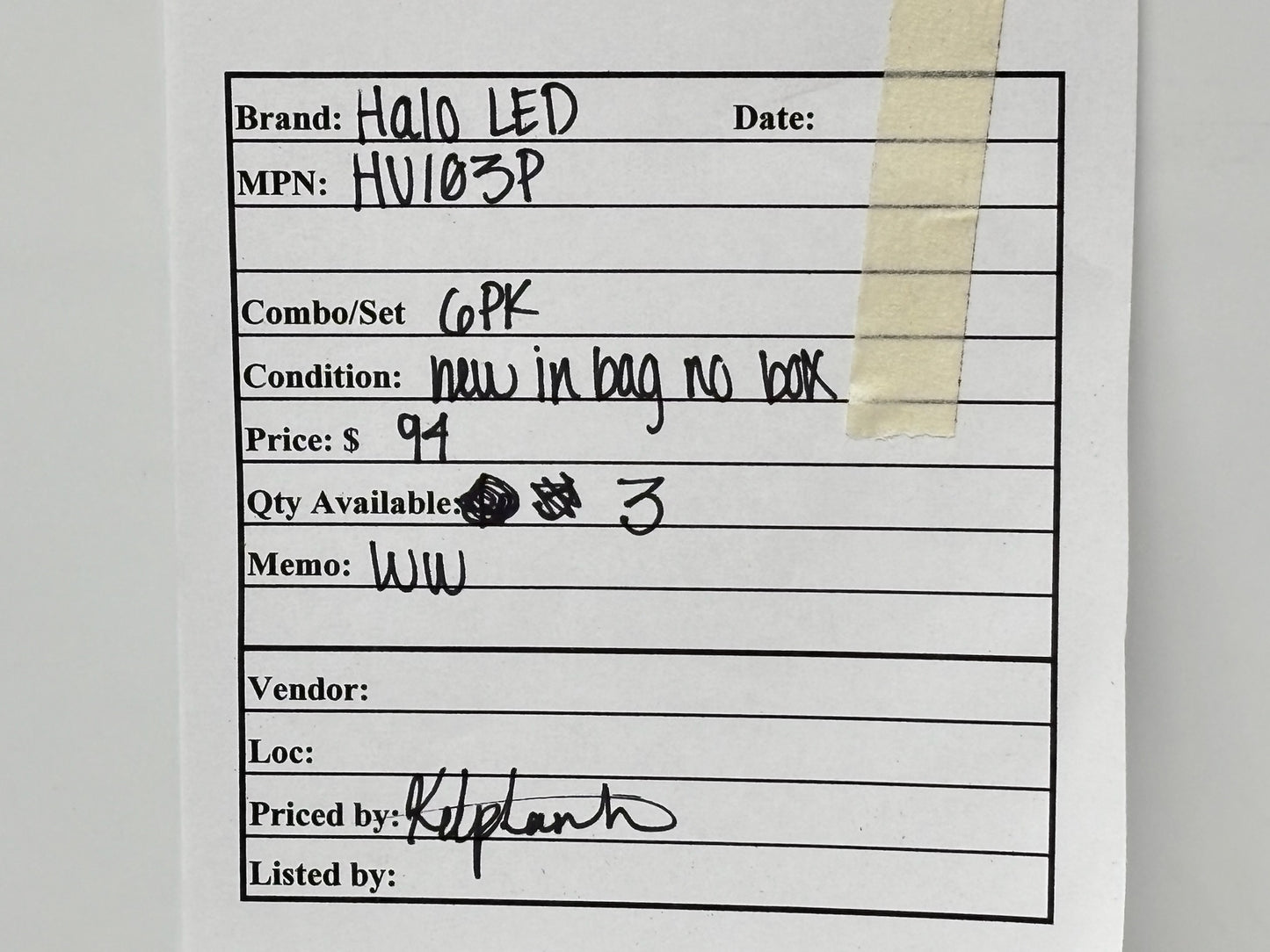6PK Halo HV103P LED 24″ Daisy-Chain Connector