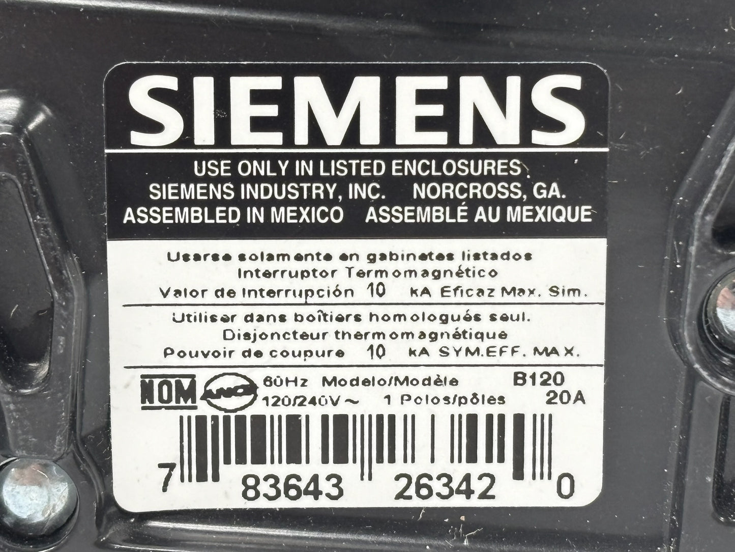 5PK Siemens B120 Circuit Breaker 20 A 120 V 1-Pole