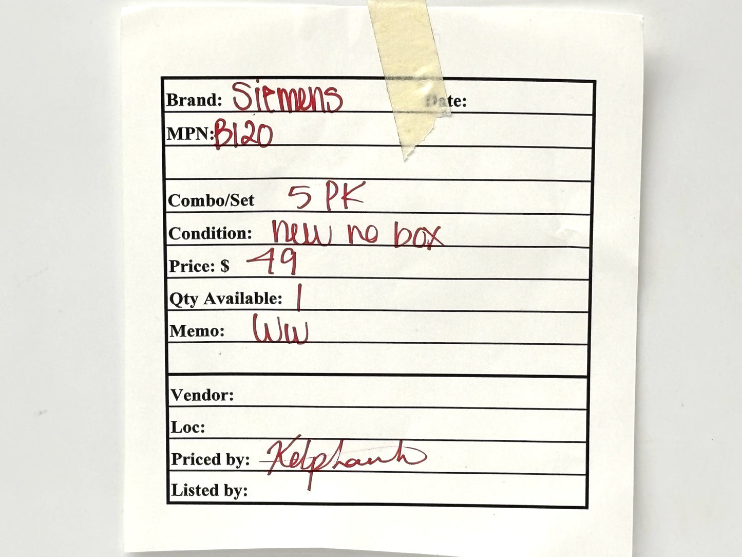 5PK Siemens B120 Circuit Breaker 20 A 120 V 1-Pole