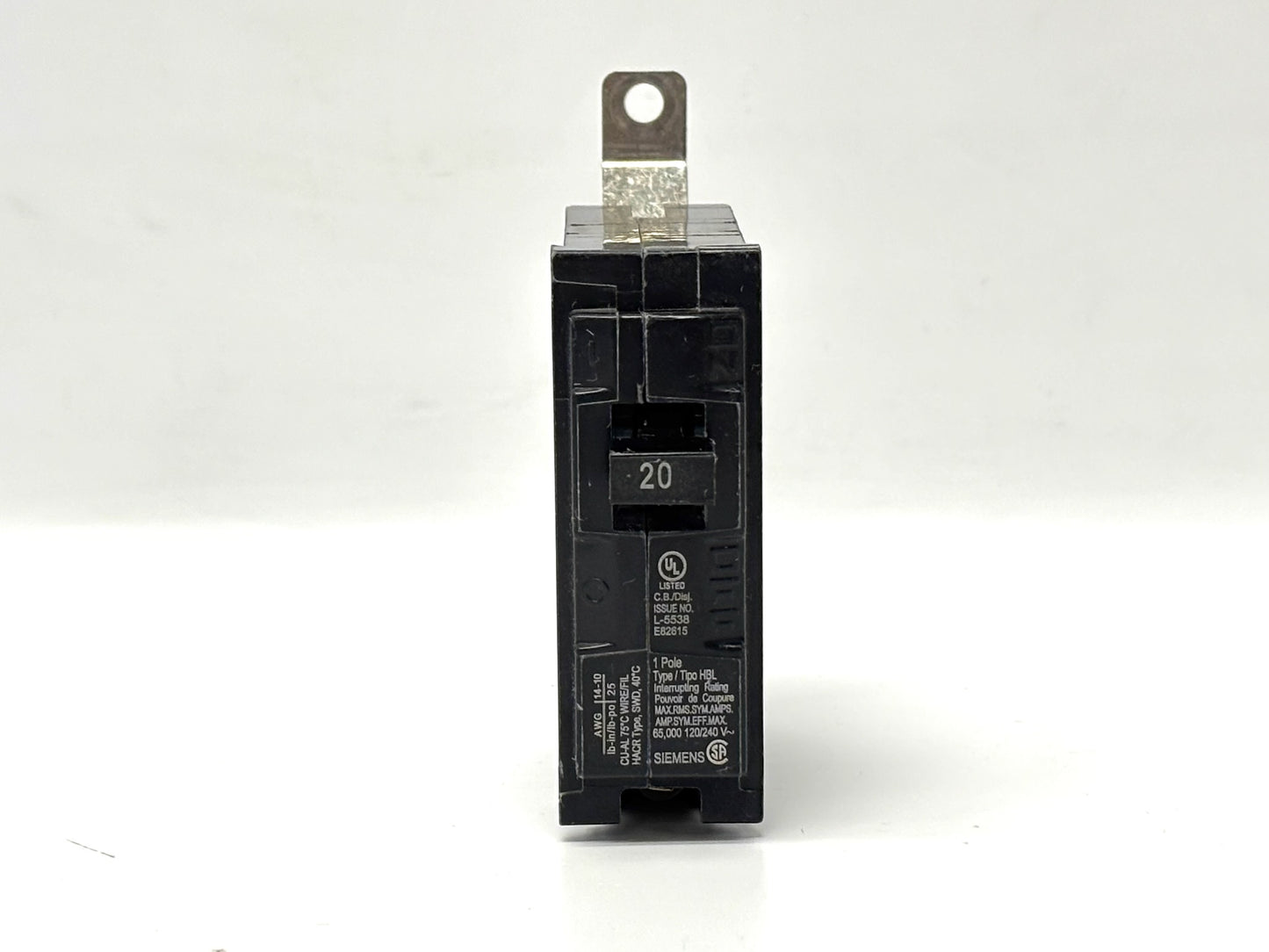 4PK Siemens B120HH 20 A 1‑Pole 120 / 240 V Bolt‑On Molded Case Breaker