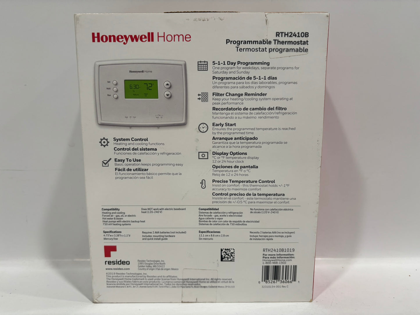 New Open 10PK HoneyWell RTH2410B Programmable Thermostat