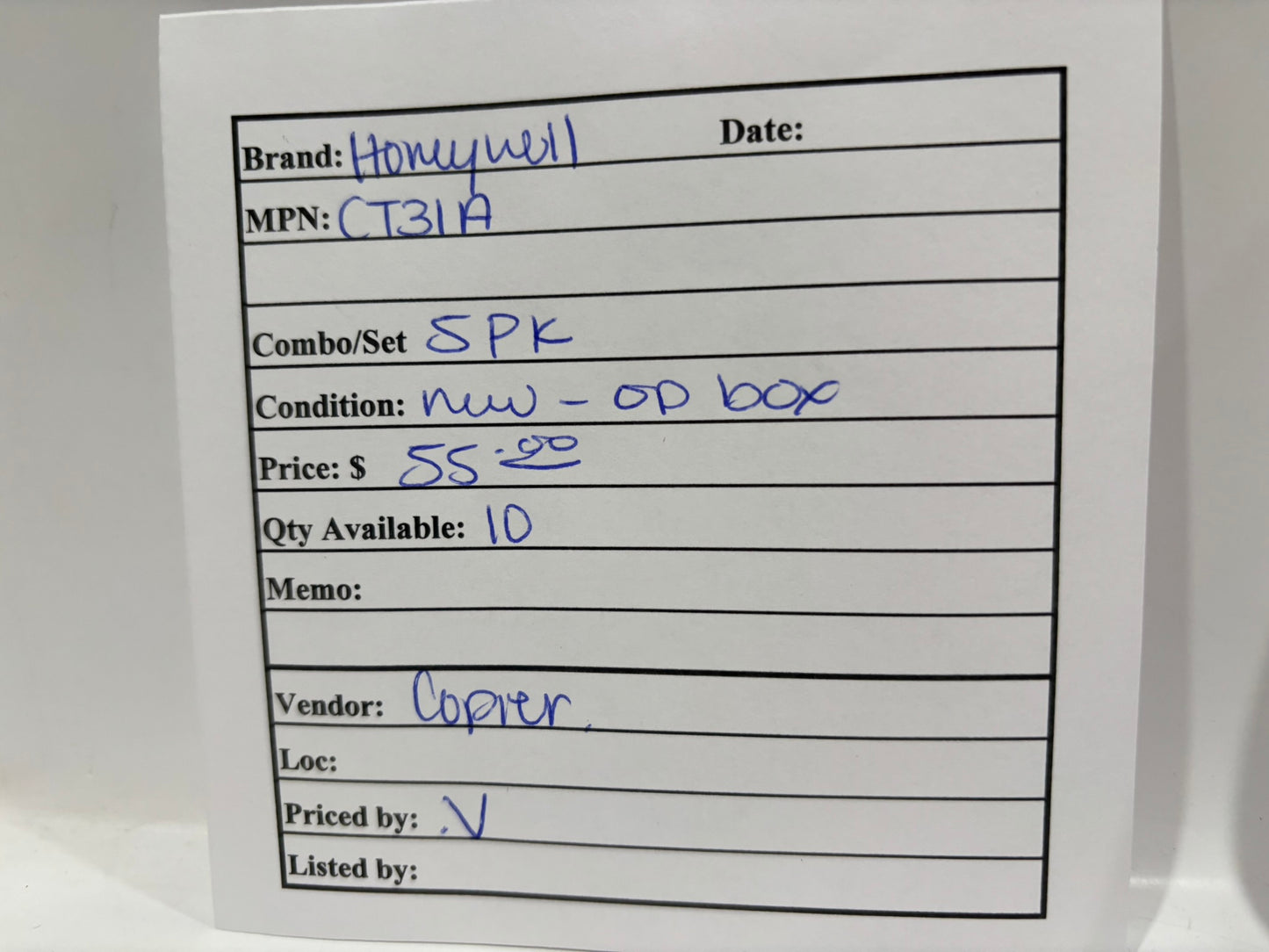 New Open 5PK HoneyWell CT31A Non-Programmable thermostat