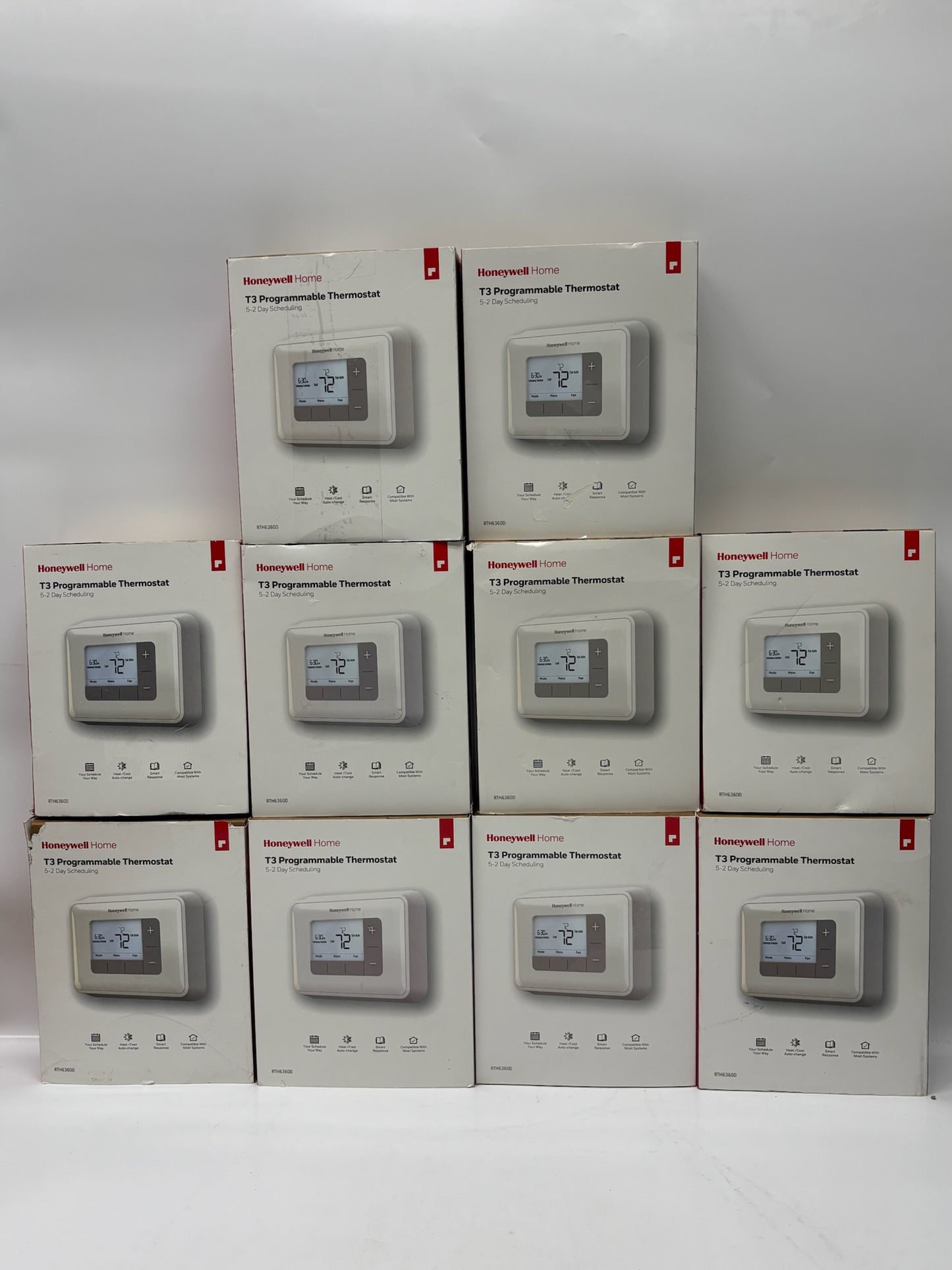 New Open 10PK HoneyWell T3 Programmable Thermostat, 5-2 Day Scheduling