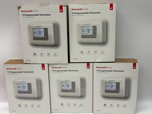 New Open 5PK HoneyWell T3 Programmable Thermostat, 5-2 Day Scheduling