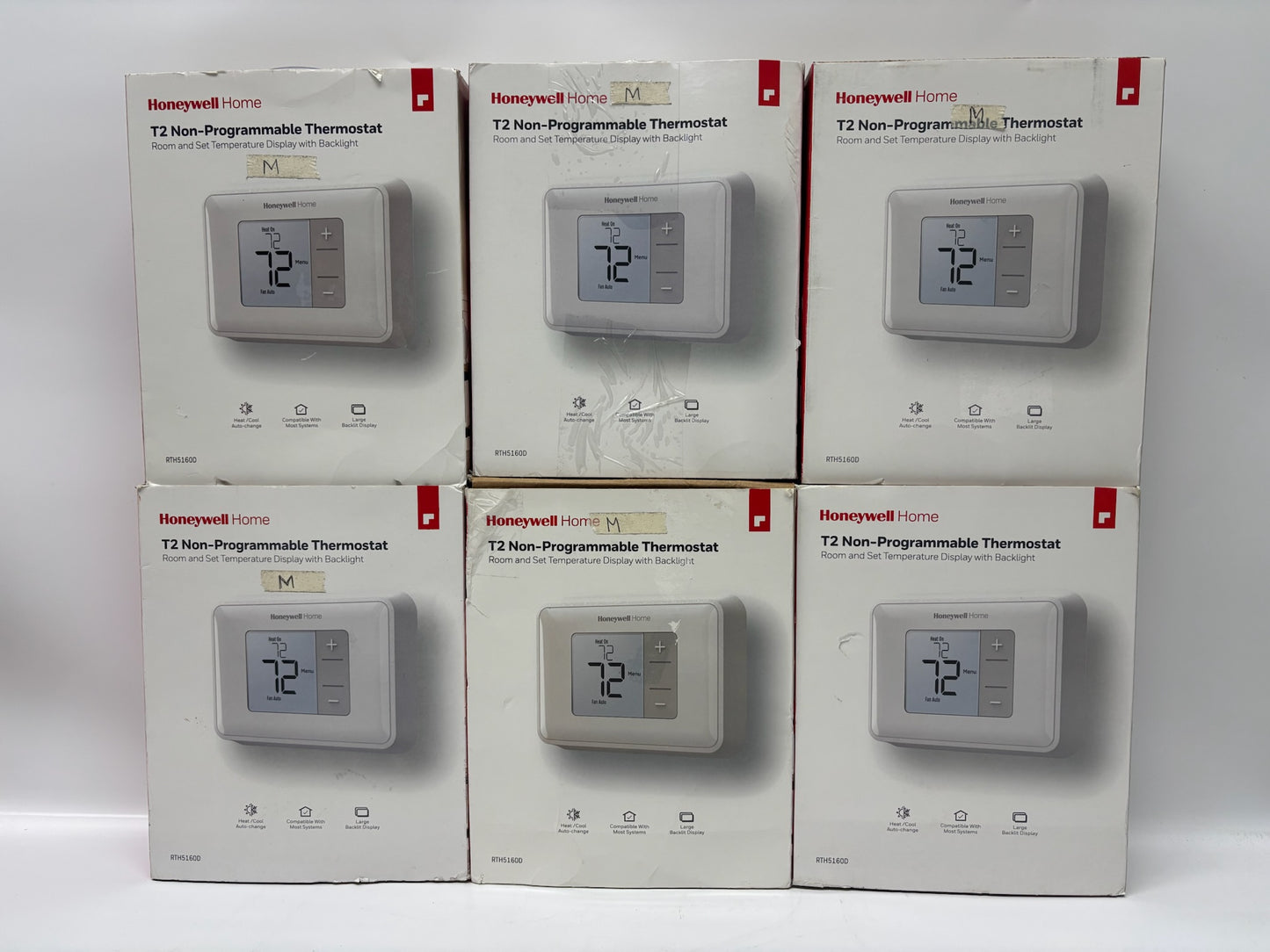 New Open 6PK Honeywell T2 Non-Programmable Thermostat