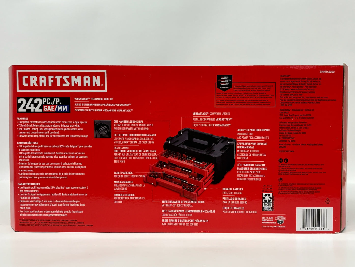 CRAFTSMAN CMMT45242 VERSASTACK 242-Piece Standard & Metric Mechanics Tool Set