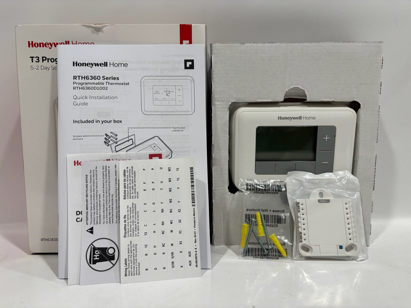 New Open 10PK HoneyWell T3 Programmable Thermostat, 5-2 Day Scheduling