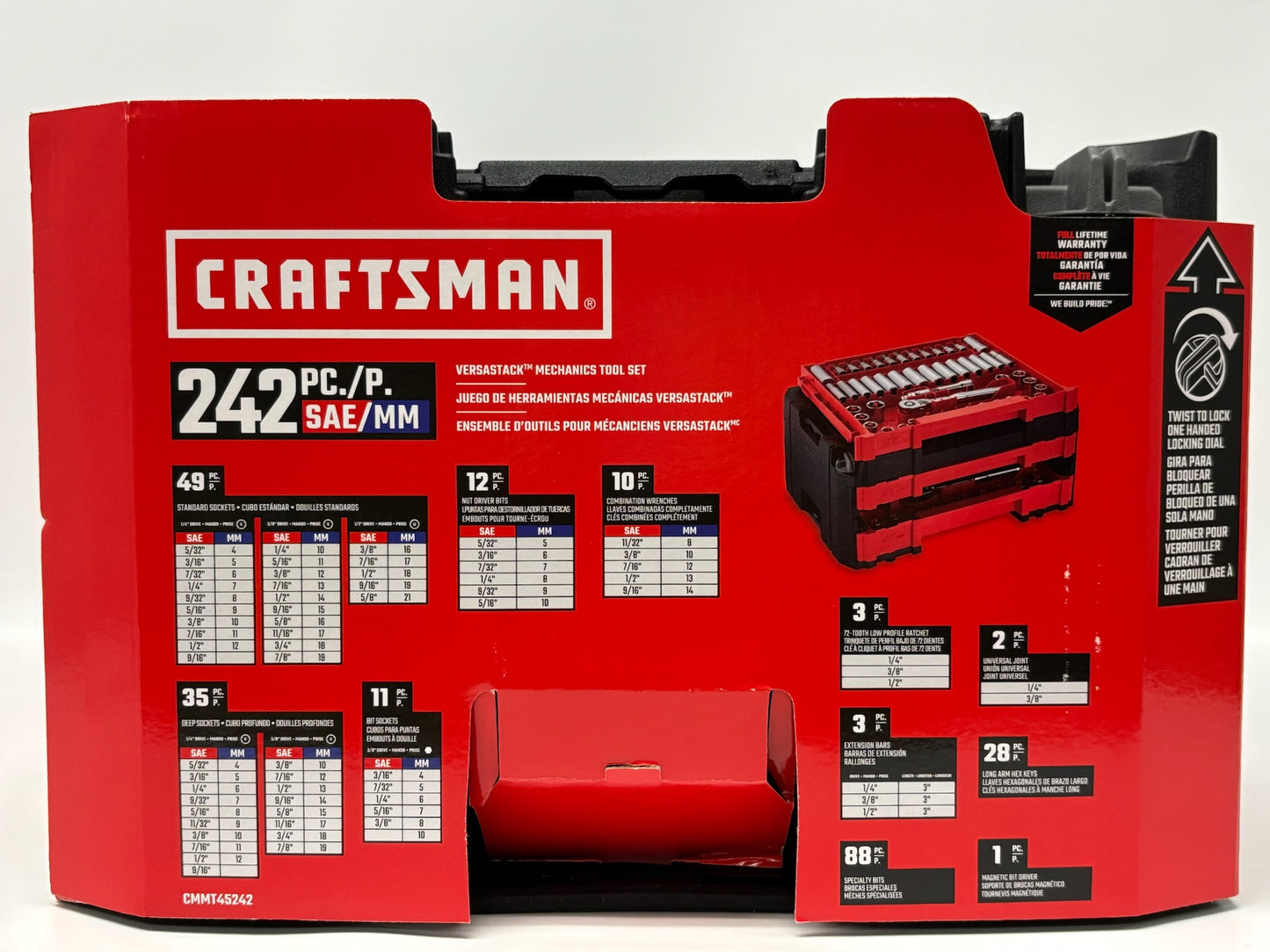 CRAFTSMAN CMMT45242 VERSASTACK 242-Piece Standard & Metric Mechanics Tool Set
