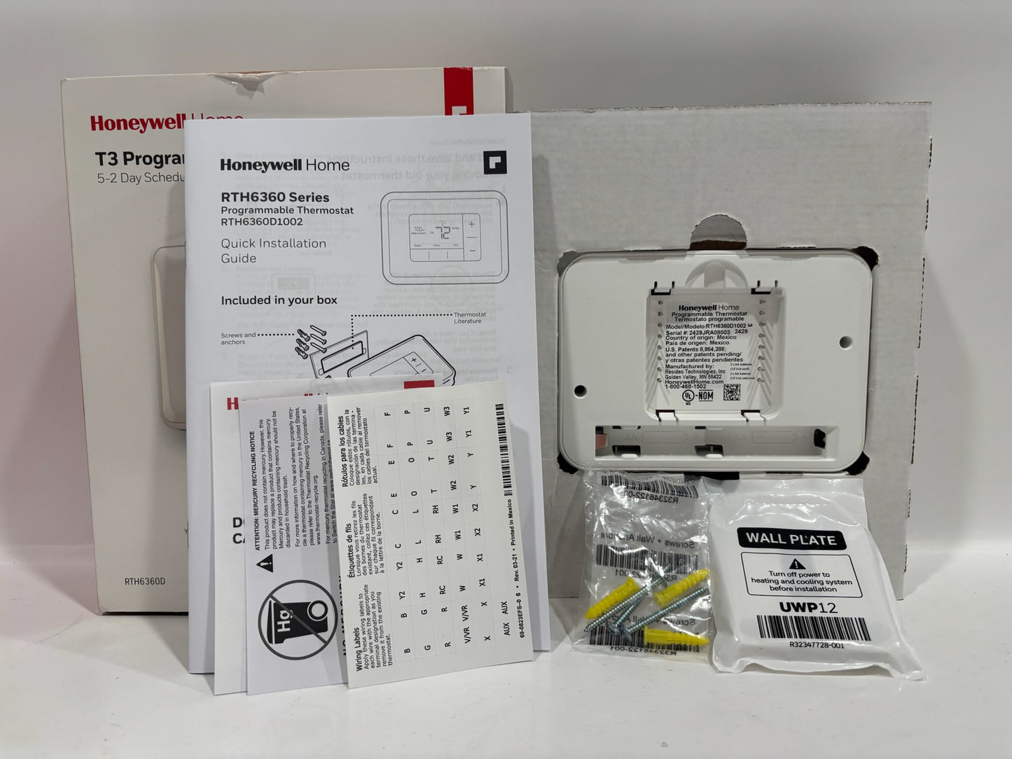 New Open 10PK HoneyWell T3 Programmable Thermostat, 5-2 Day Scheduling