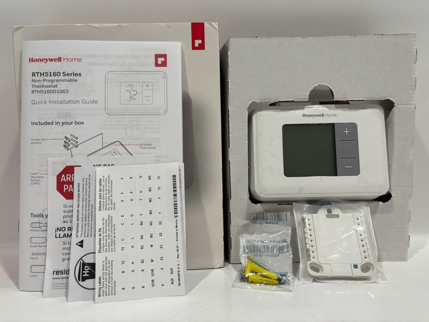 New Open 6PK Honeywell T2 Non-Programmable Thermostat