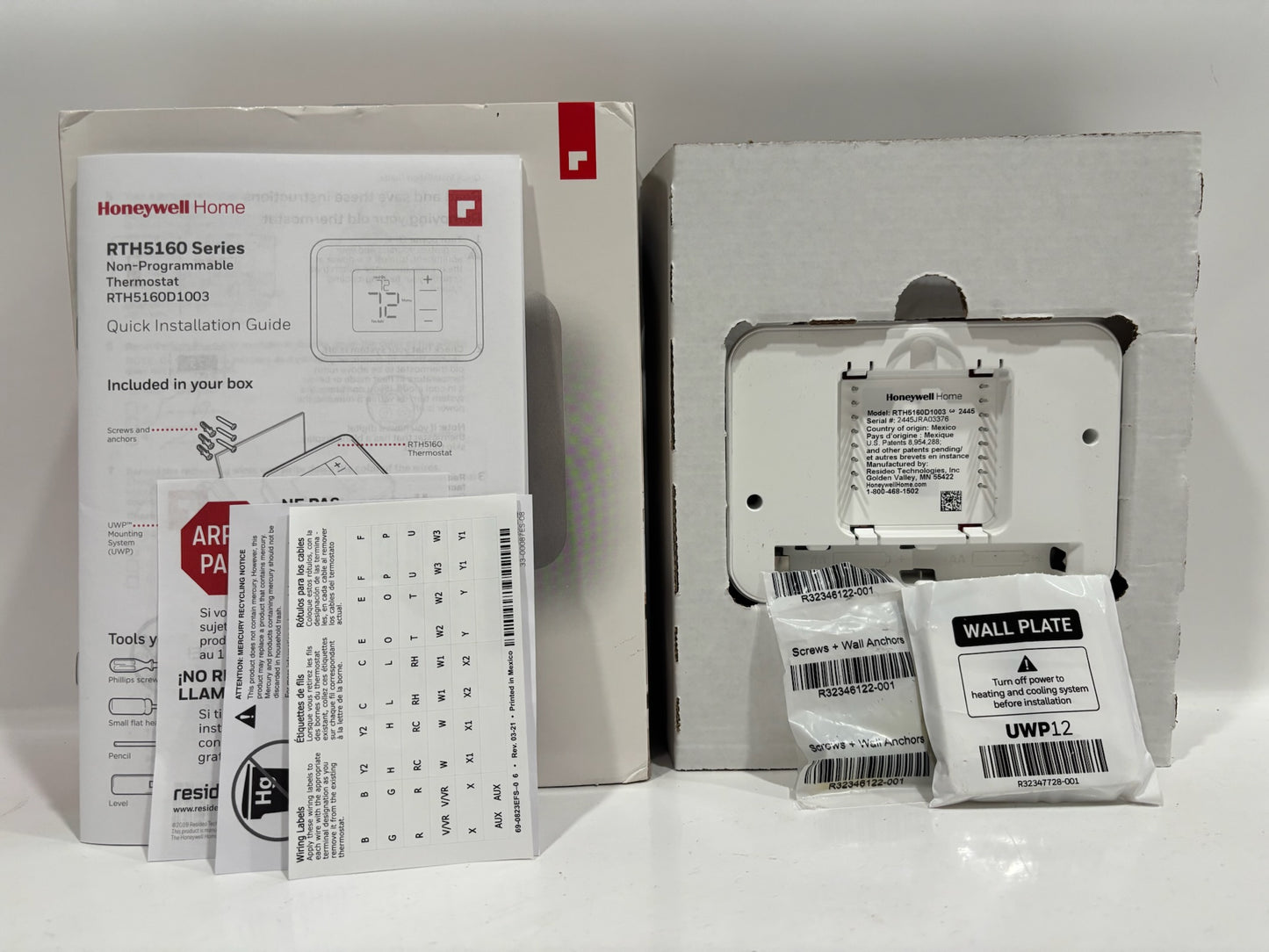 New Open 6PK Honeywell T2 Non-Programmable Thermostat