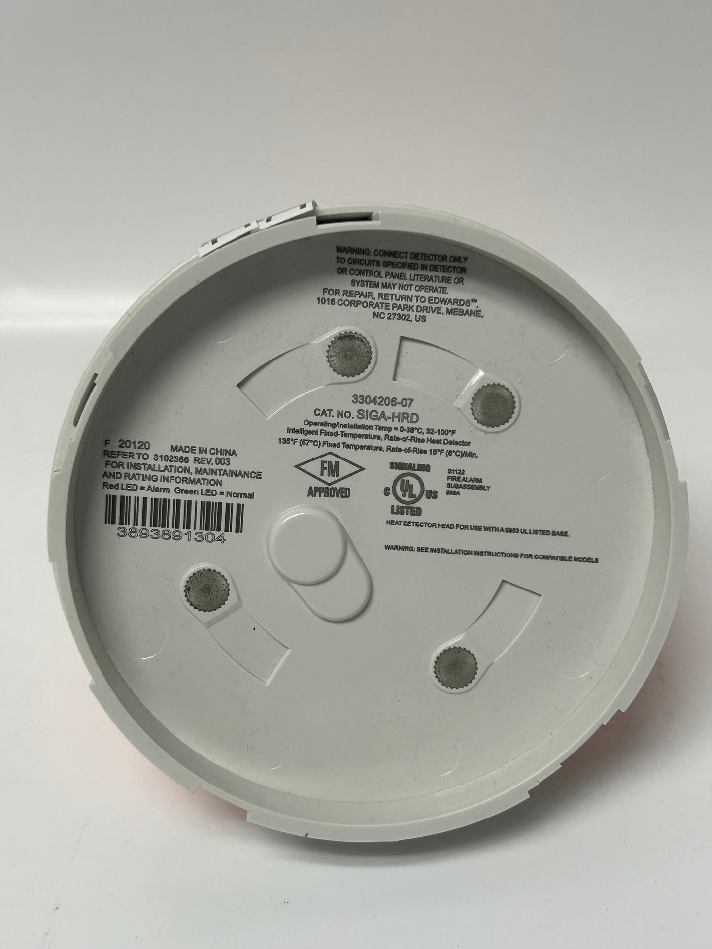 Edwards SIGA-HRD (20120) Intelligent Fixed-Temperature and Rate-of-Rise Heat Detector