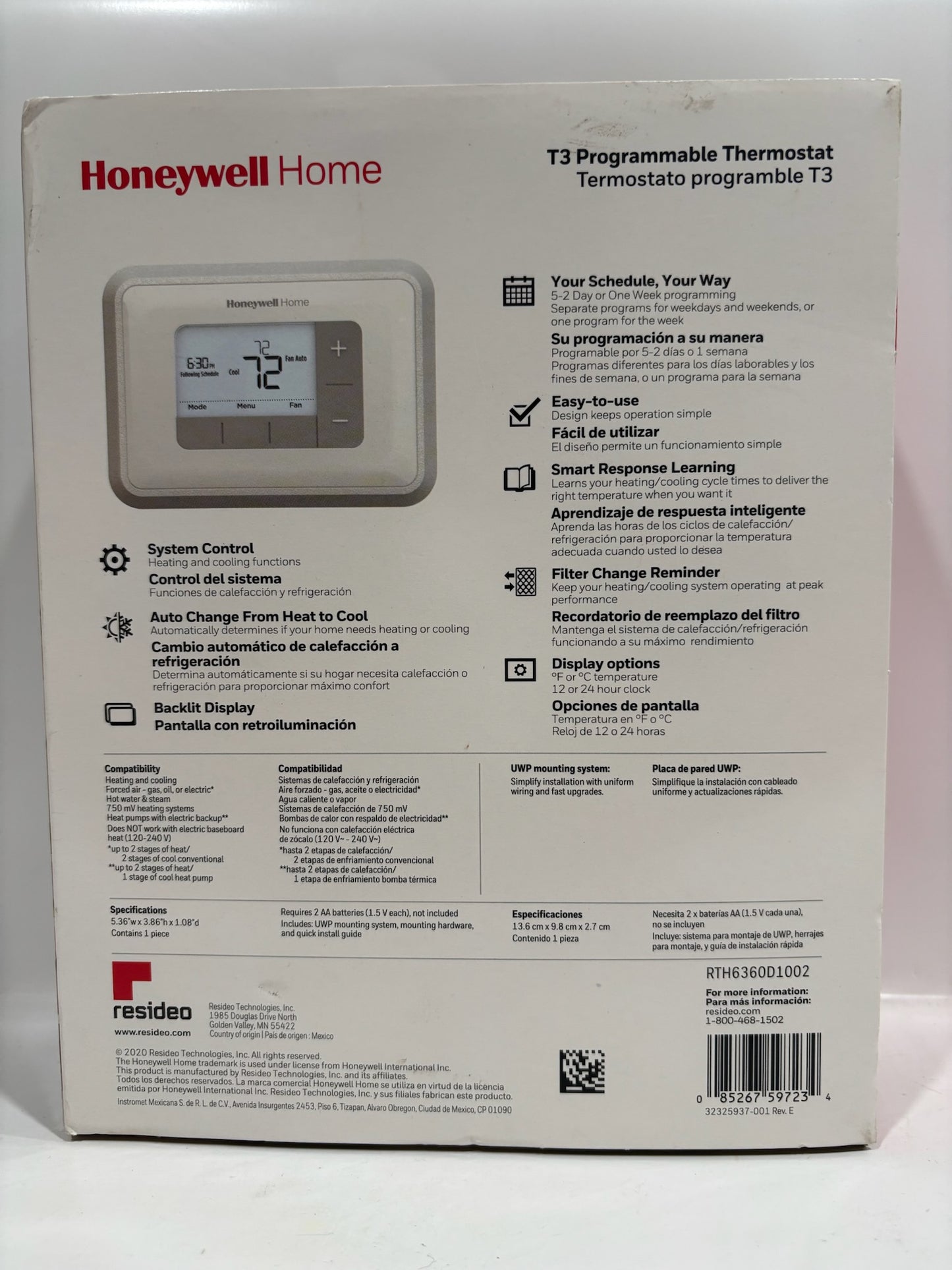 New Open 10PK HoneyWell T3 Programmable Thermostat, 5-2 Day Scheduling
