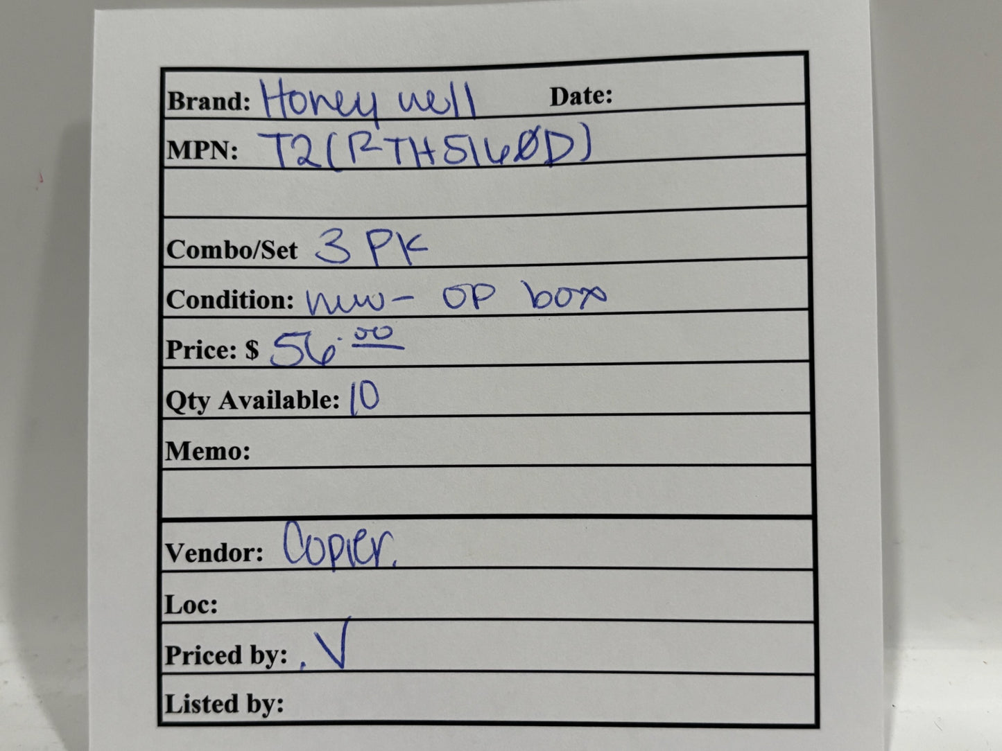 New Open 3PK Honeywell T2 Non-Programmable Thermostat