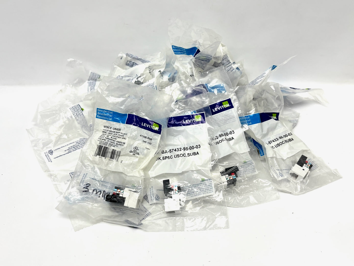31PK Leviton 6P6C Voice‑Grade USOC QuickPort™ Jack