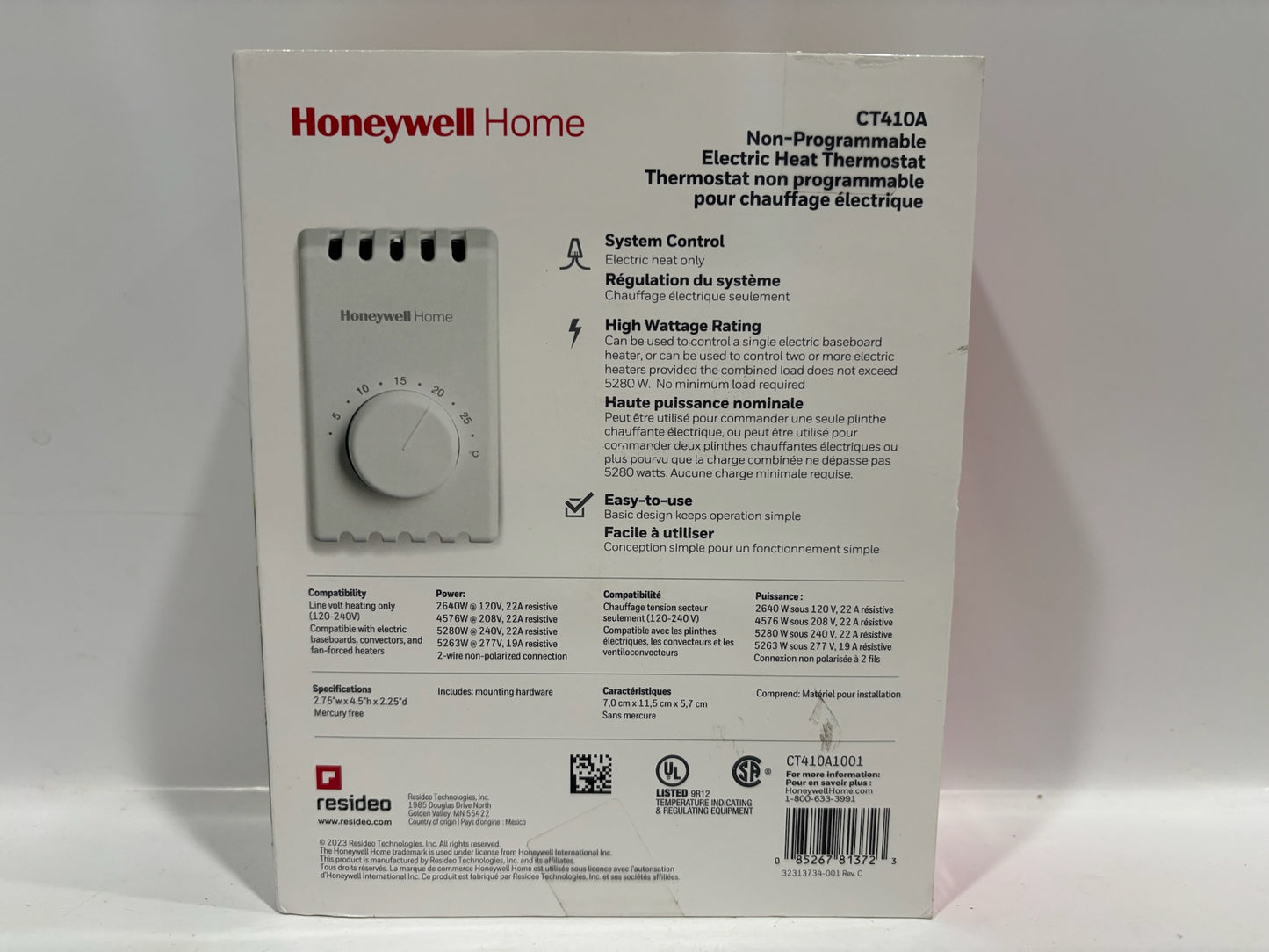 New Open 10PK HoneyWell CT410B Non-Program, Electric Heat Thermostat
