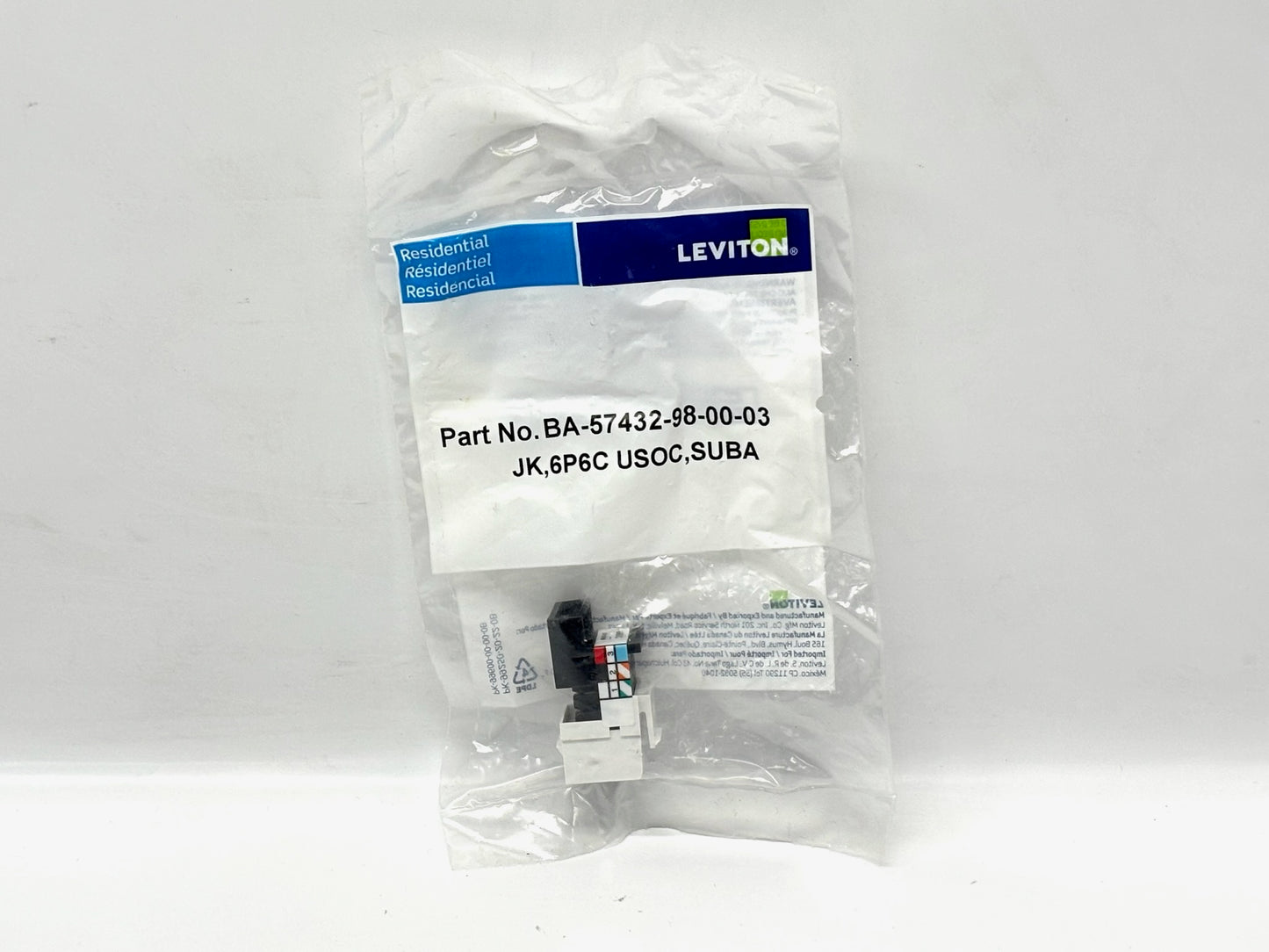 31PK Leviton 6P6C Voice‑Grade USOC QuickPort™ Jack