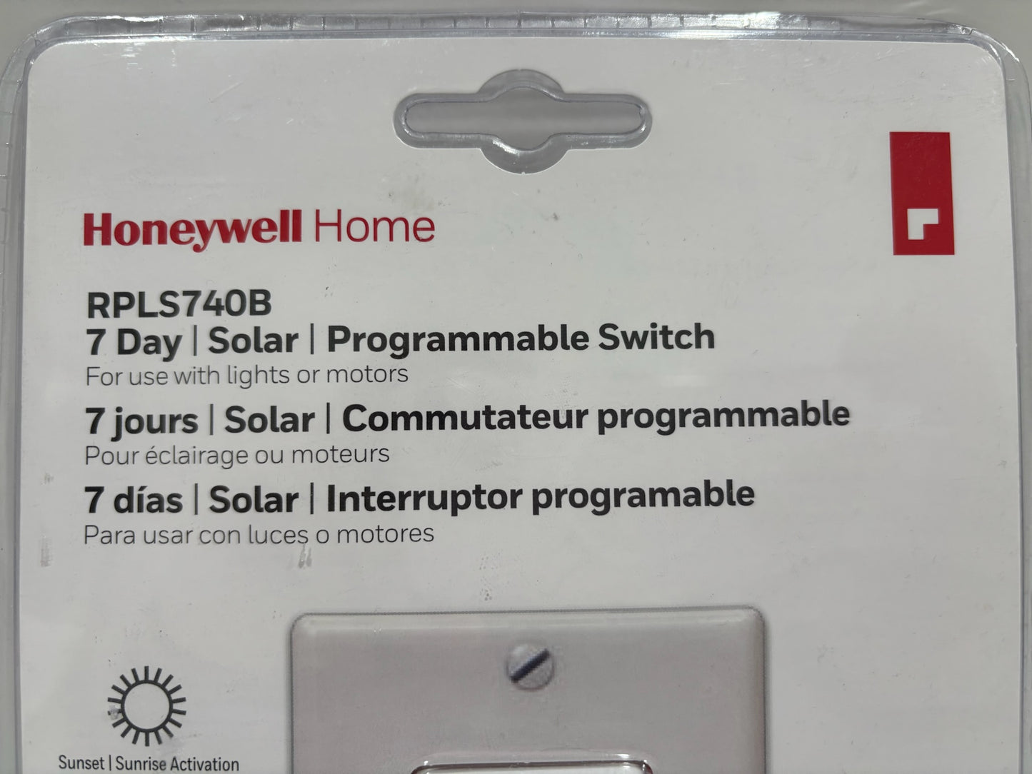 New Open 3PK HoneyWell RPLS740B 7-Day Solar Programmable Switch
