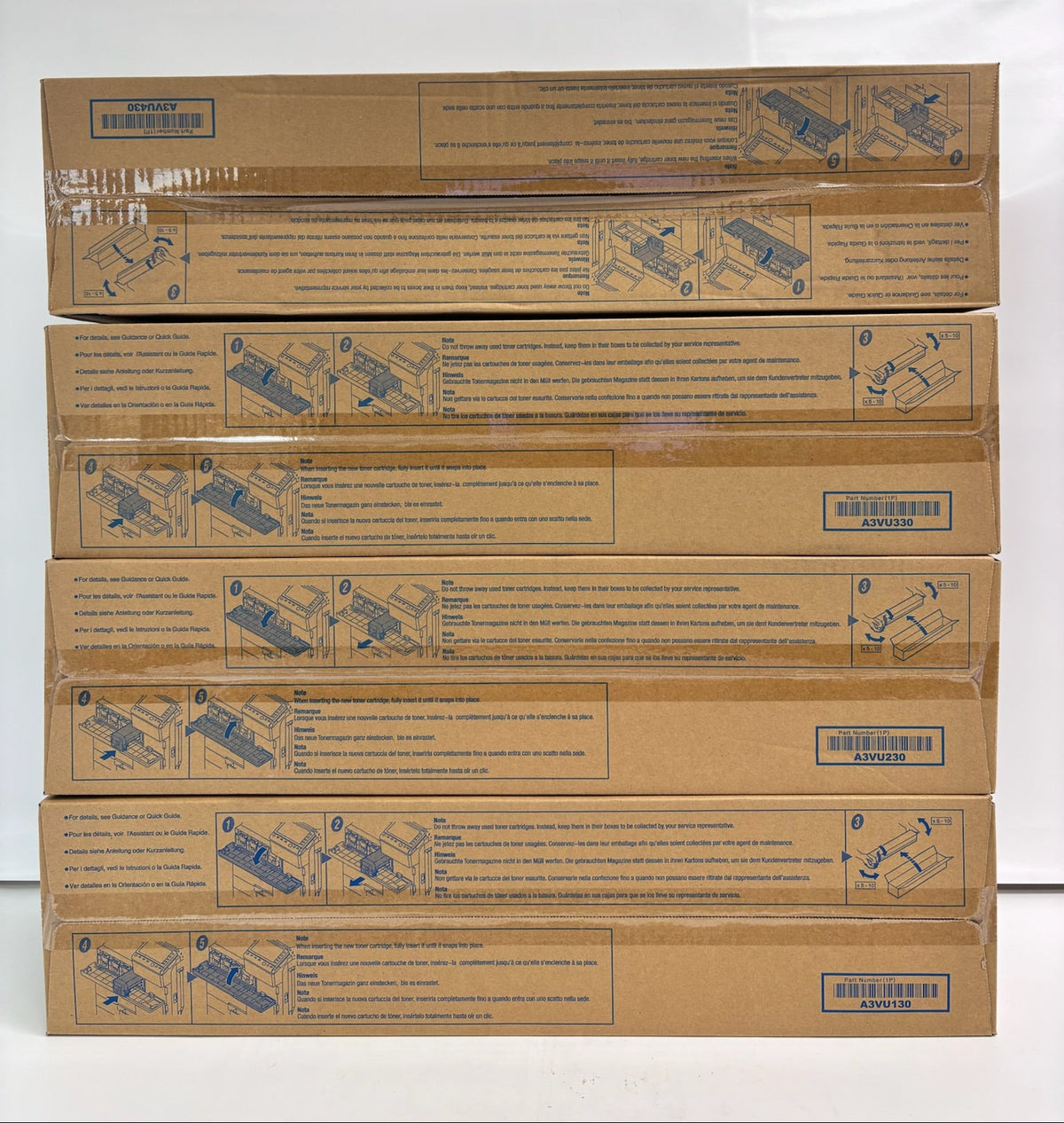 4 Genuine Konica BizC654,C654e,C754 Cyan, Mag, Yellow & Black TN711 CMYK Toner