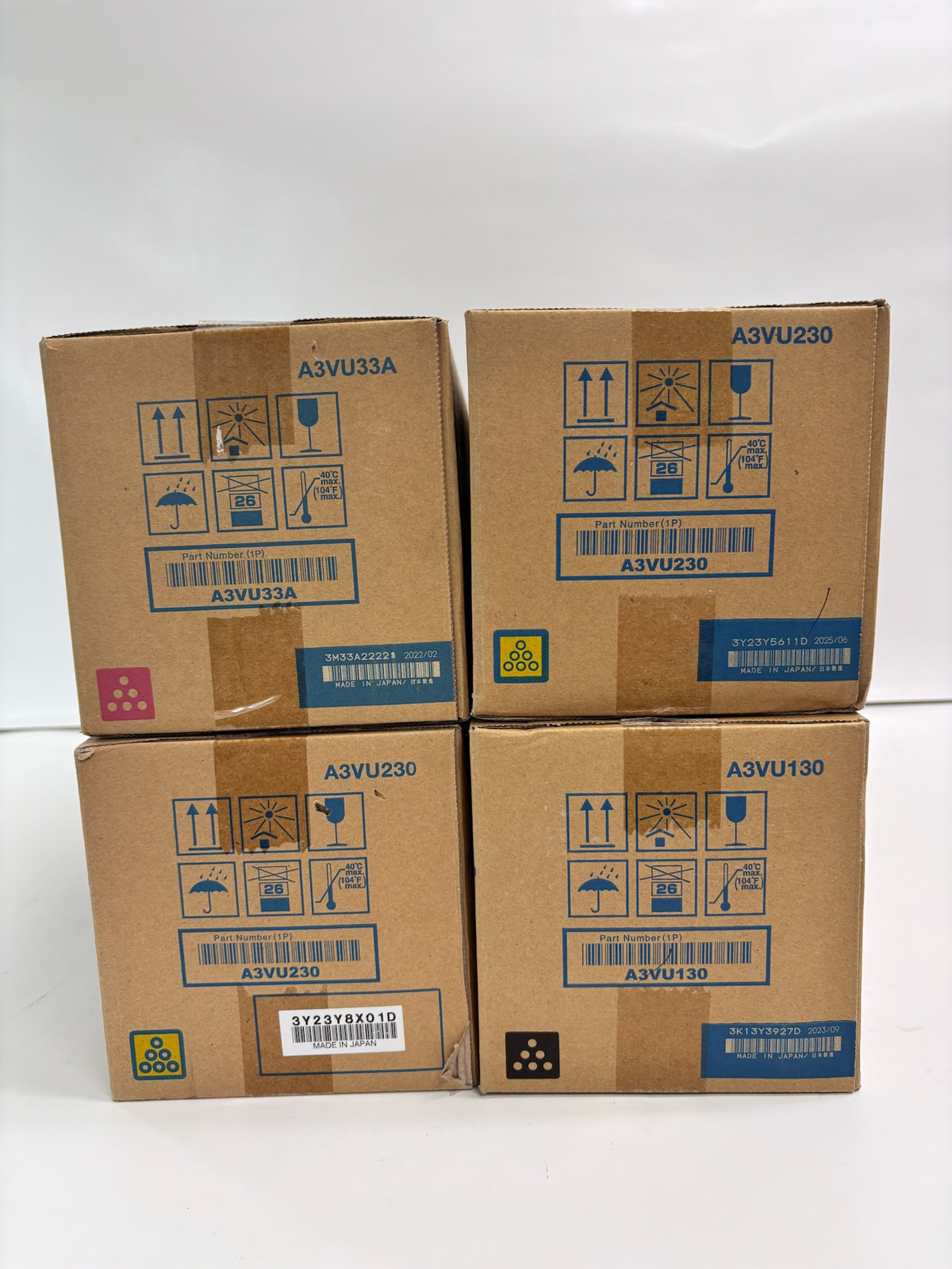 4 Genuine Konica BizC654, C654e, C754 Magenta, Yellow & Black TN711 MYYK Toner