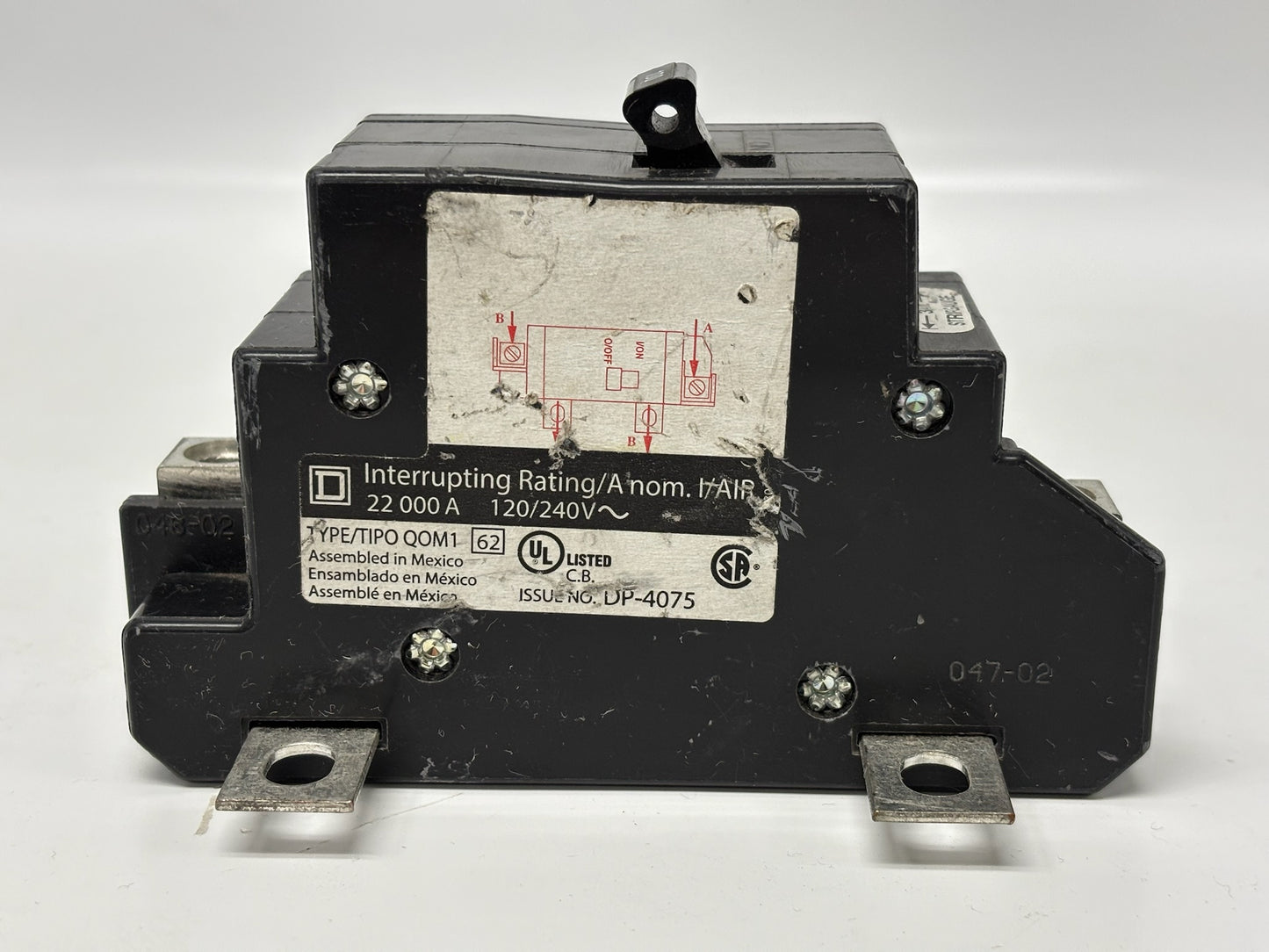 Square D QOM100VH 100A 2-Pole Bolt-On Main Circuit Breaker 120/240V