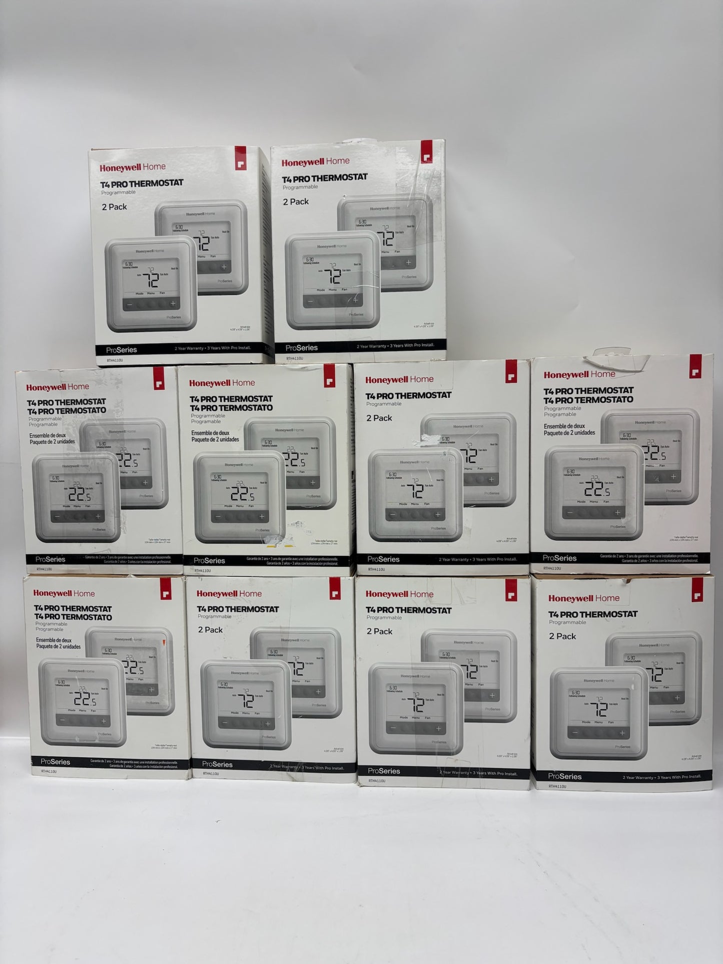 New Open 10PK HoneyWell T4 2 Pack Programmable Pro-Thermostat