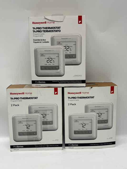 New Open 3PK HoneyWell T4 2 Pack Programmable Pro-Thermostat