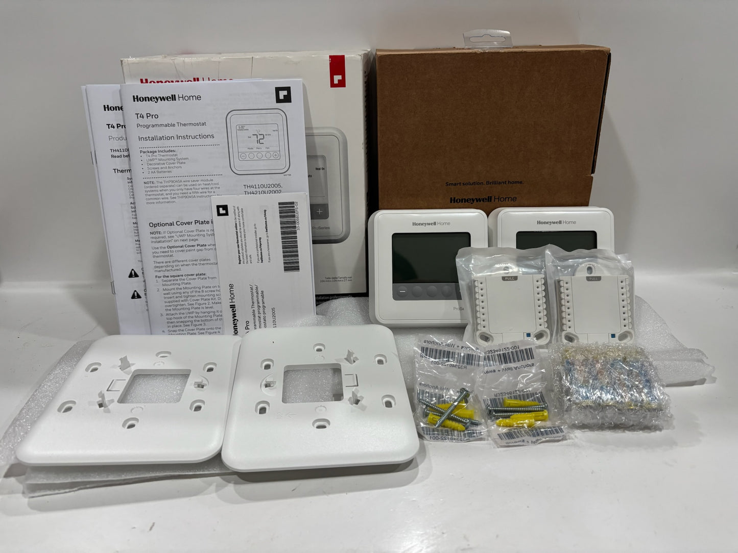 New Open 5PK HoneyWell T4 2 Pack Programmable Pro-Thermostat