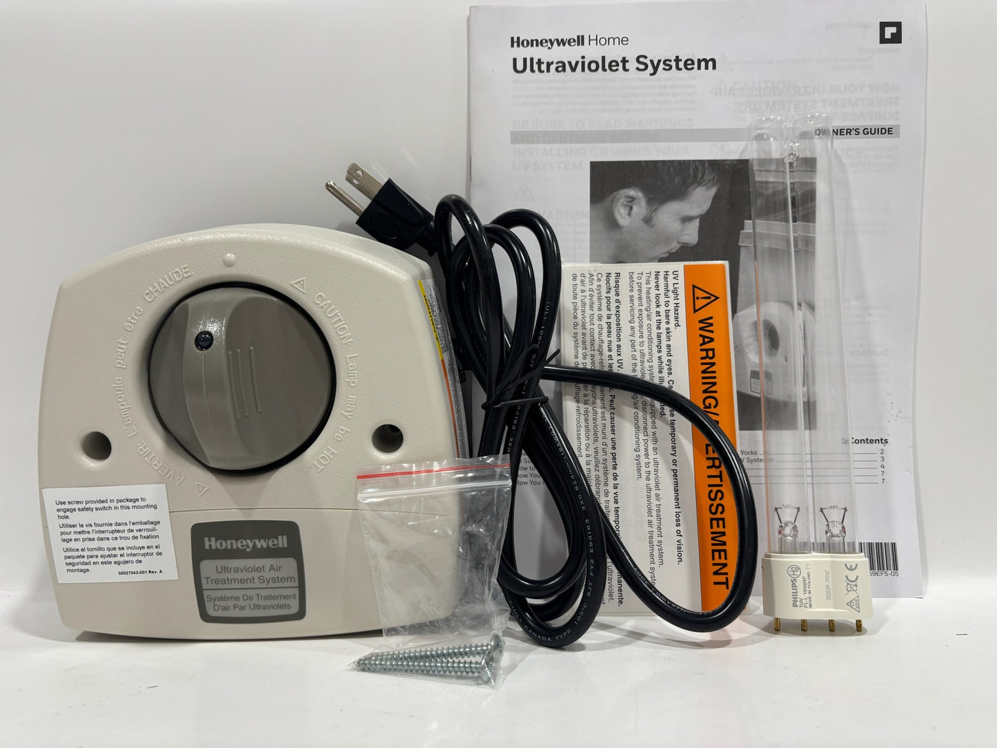 New Open Honeywell RUVLAMP1 Ultraviolet Air Treatment System-120V