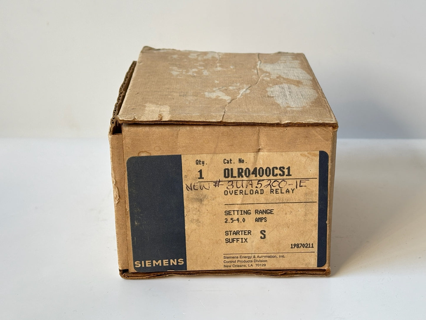 Siemens OLR0400CSI 400A Overload Relay 3-Pole Class 10 Adjustable
