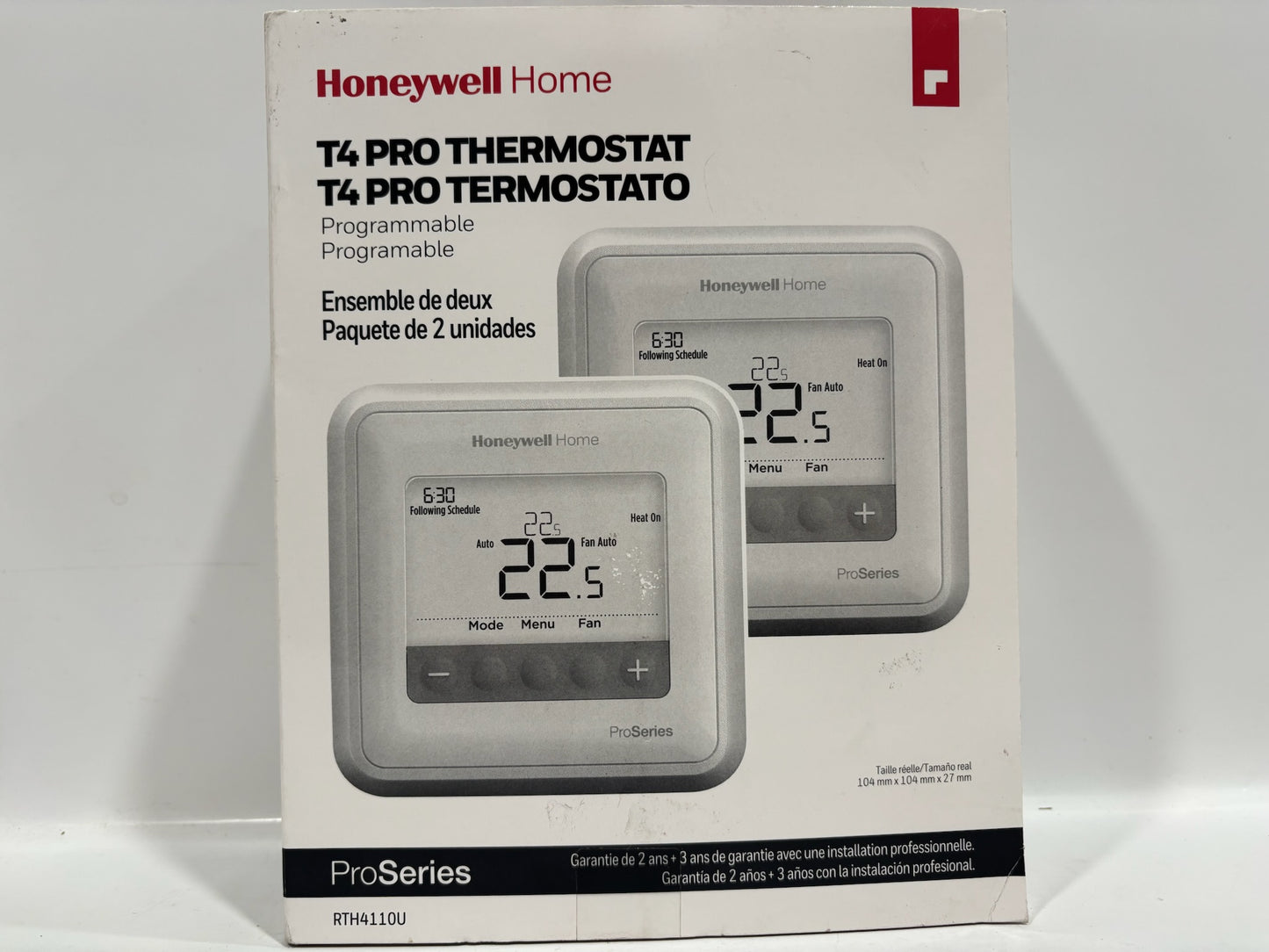 New Open 5PK HoneyWell T4 2 Pack Programmable Pro-Thermostat