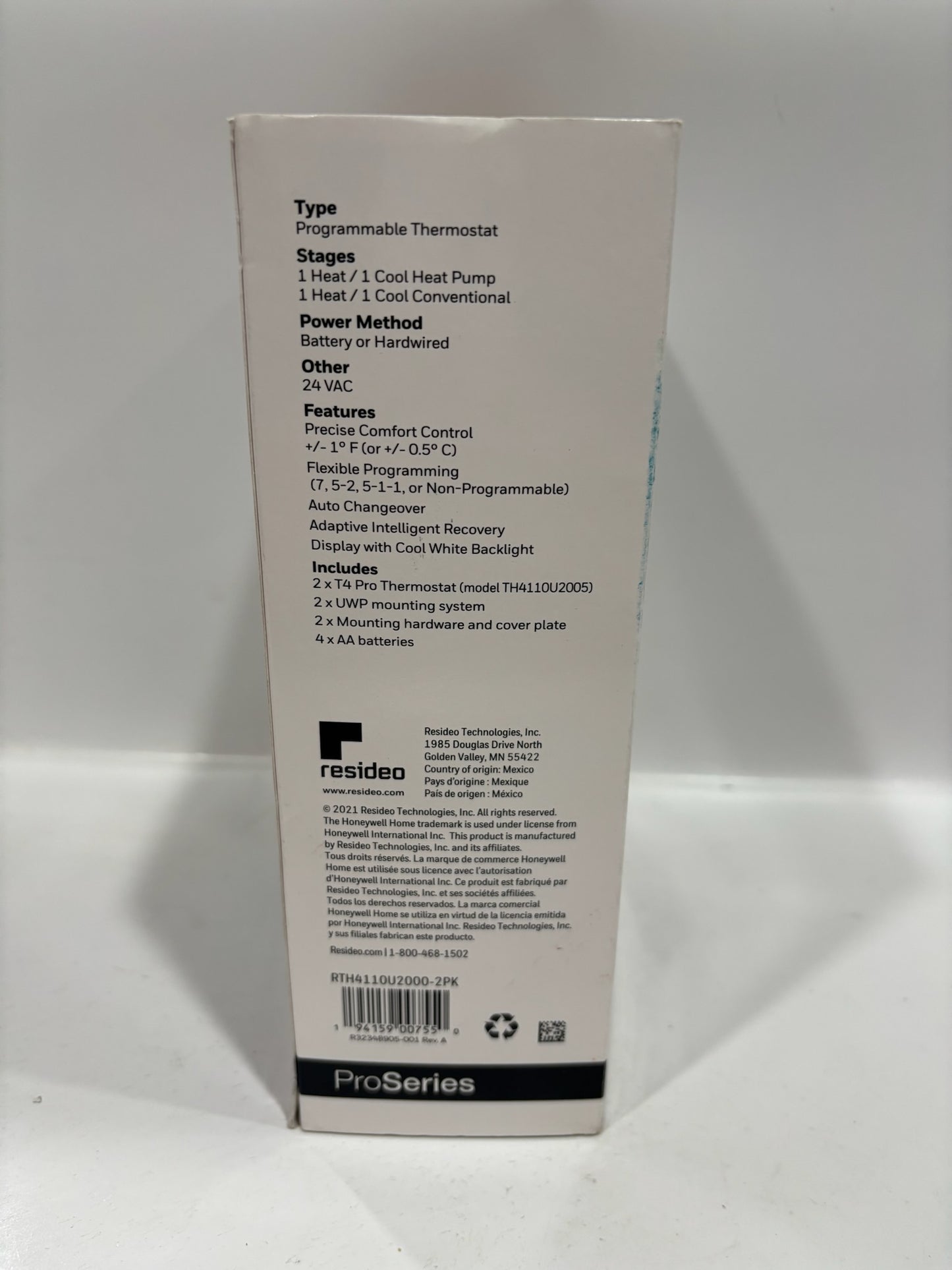 New Open 5PK HoneyWell T4 2 Pack Programmable Pro-Thermostat