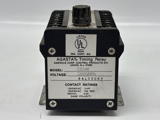 Agastat 9312ABT 120 V Timing Relay Adjustable 0.5–15 Sec Industrial Control