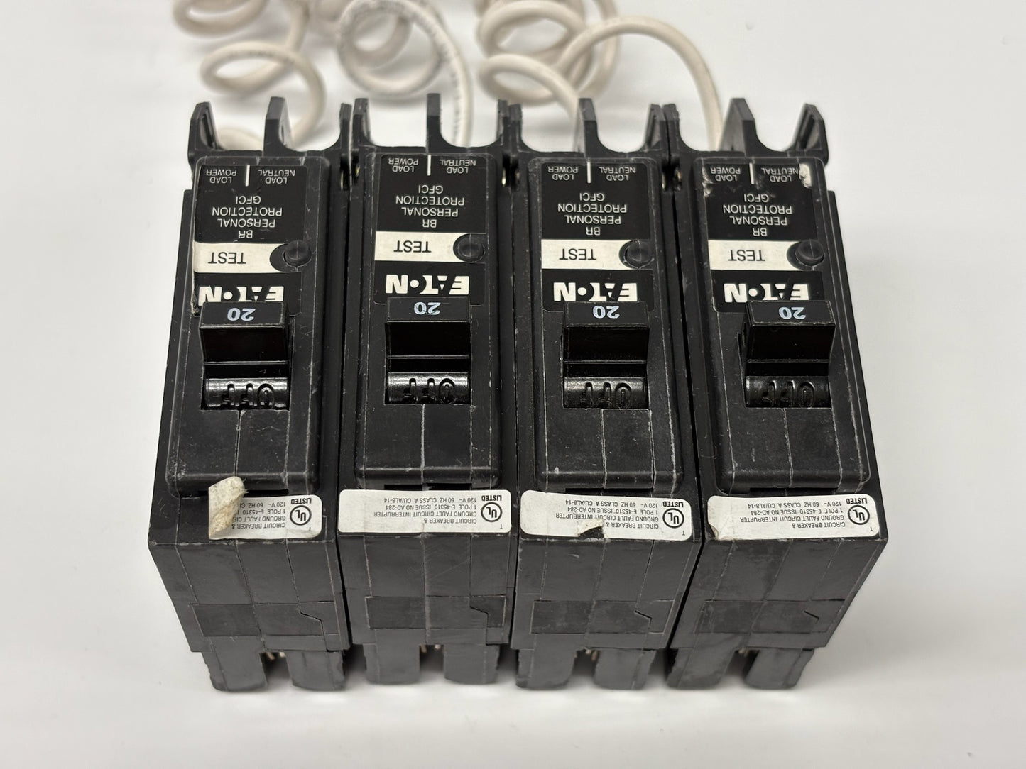 4 Pk Eaton BRN120GF 20 Amp Single-Pole Ground Fault Circuit Breaker 120 V