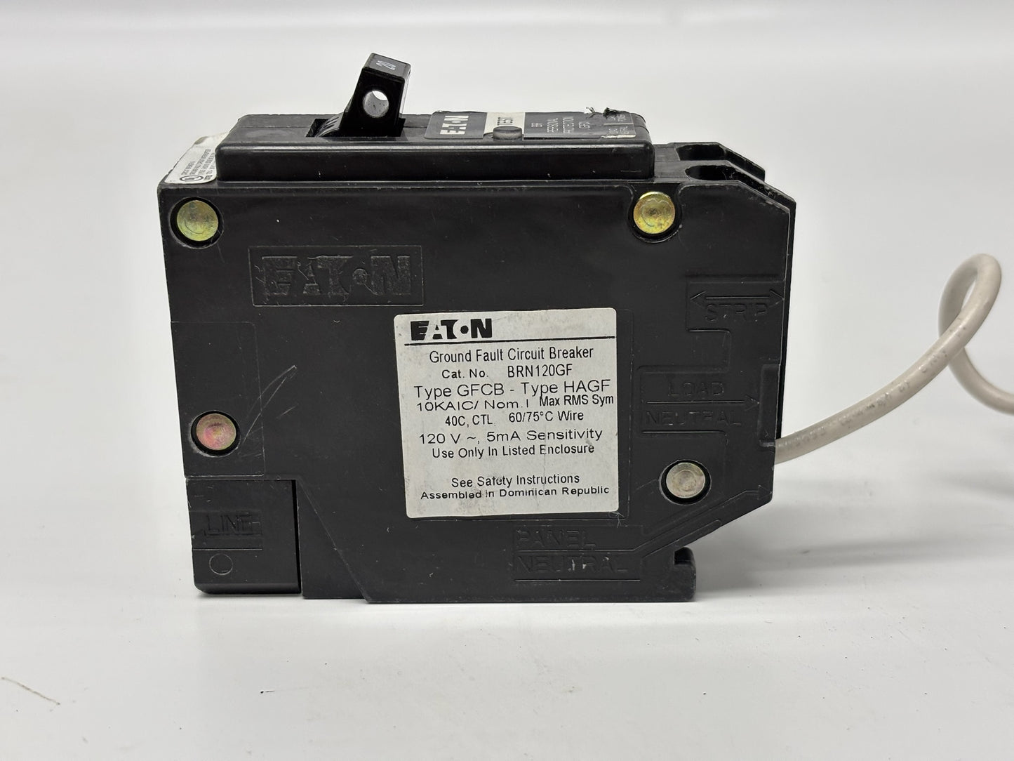4 Pk Eaton BRN120GF 20 Amp Single-Pole Ground Fault Circuit Breaker 120 V