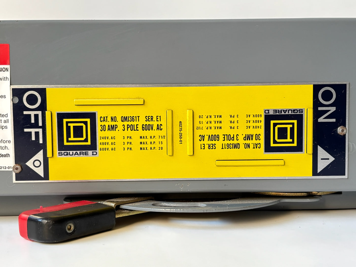 Square D QMJ361T 3-Pole 60A Molded Case Circuit Breaker, 600V