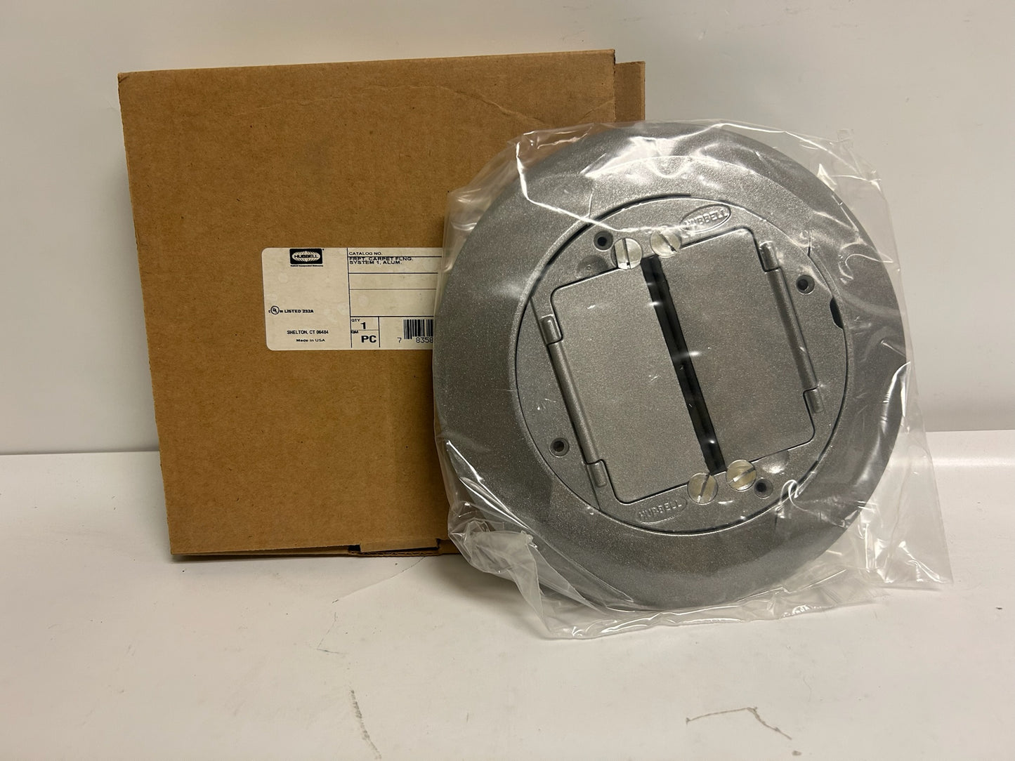Hubbel S1CFCAL Wiring Device-Kellems System 1 Carpet Flange Floor Box Cover