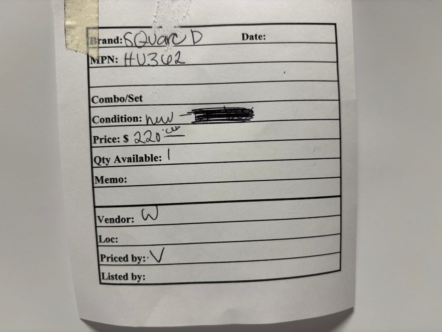 Square D HU362 Heavy Duty Safety Switch, Non-Fusible, 60-Amp, 600V, 3-Pole