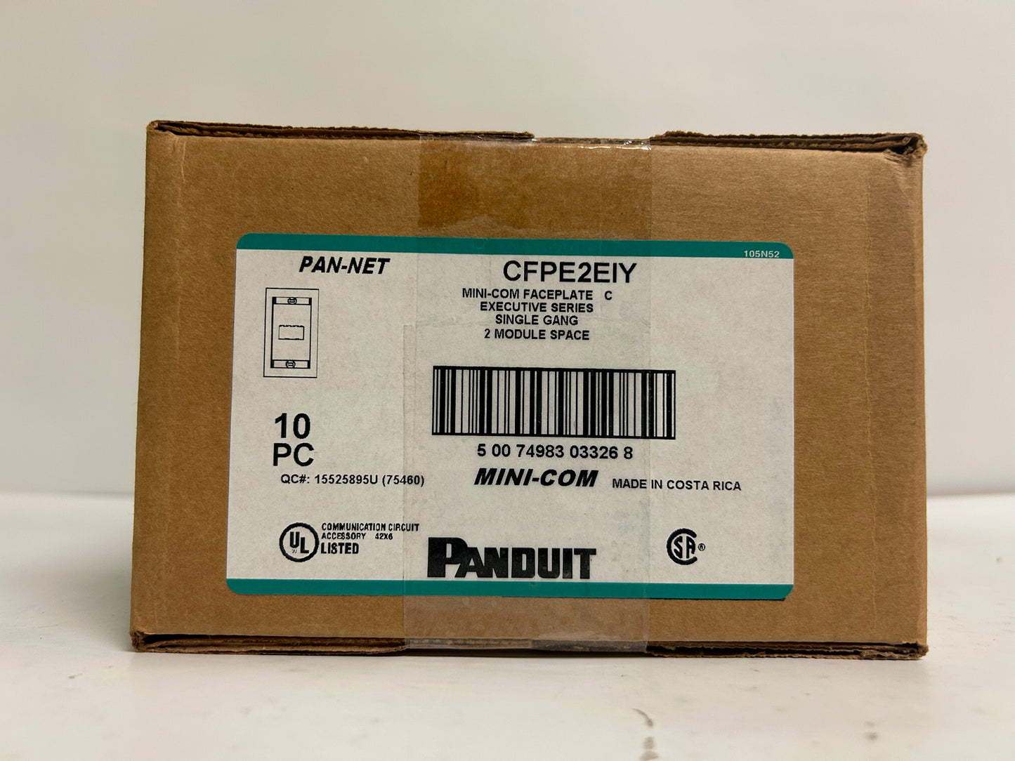 Panduit CFPE2EIY Single Gang 2-Port Executive Style Faceplate with Label Pocket