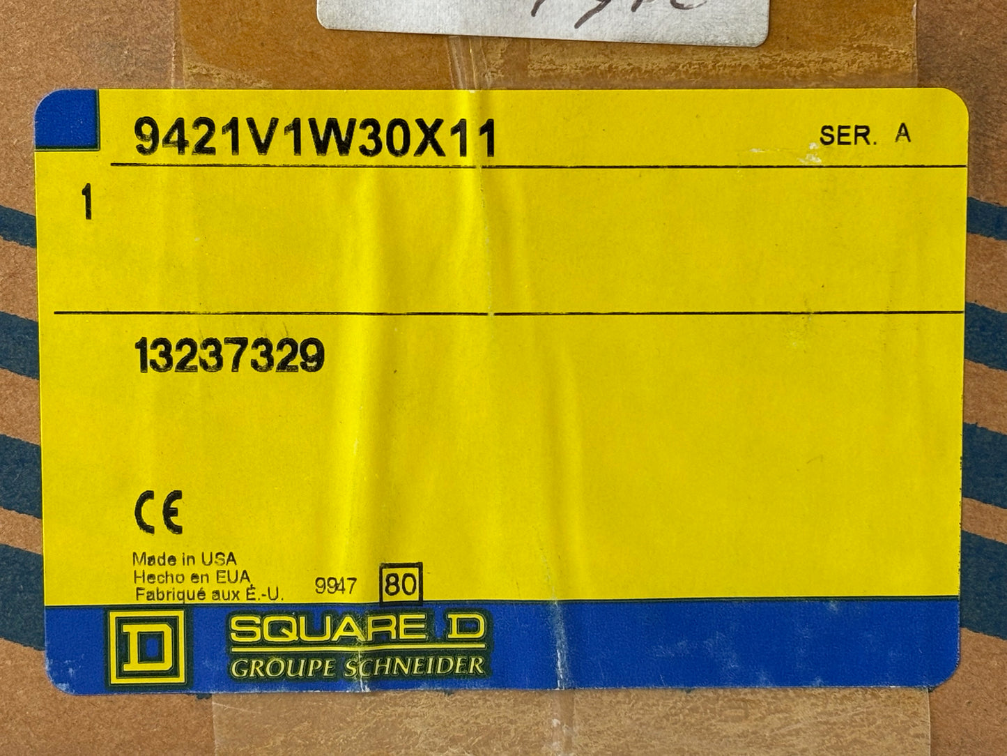 Square D 9421V1W30X11 Safety Switch 30A 3-Pole Fusible NEMA 1