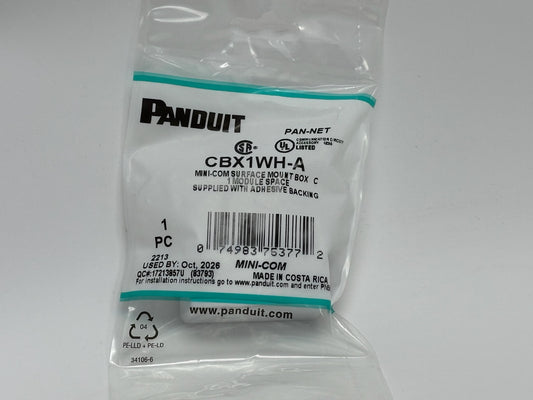 18 PK Panduit CBX1WH-A Mini-Com 1-Port Surface Mount Box, White, Plenum-Rated