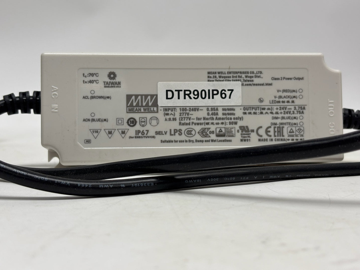 3PK Beulux DTR901P67 90W 24V DC IP67 LED Power Supply with 0-10V Dimming