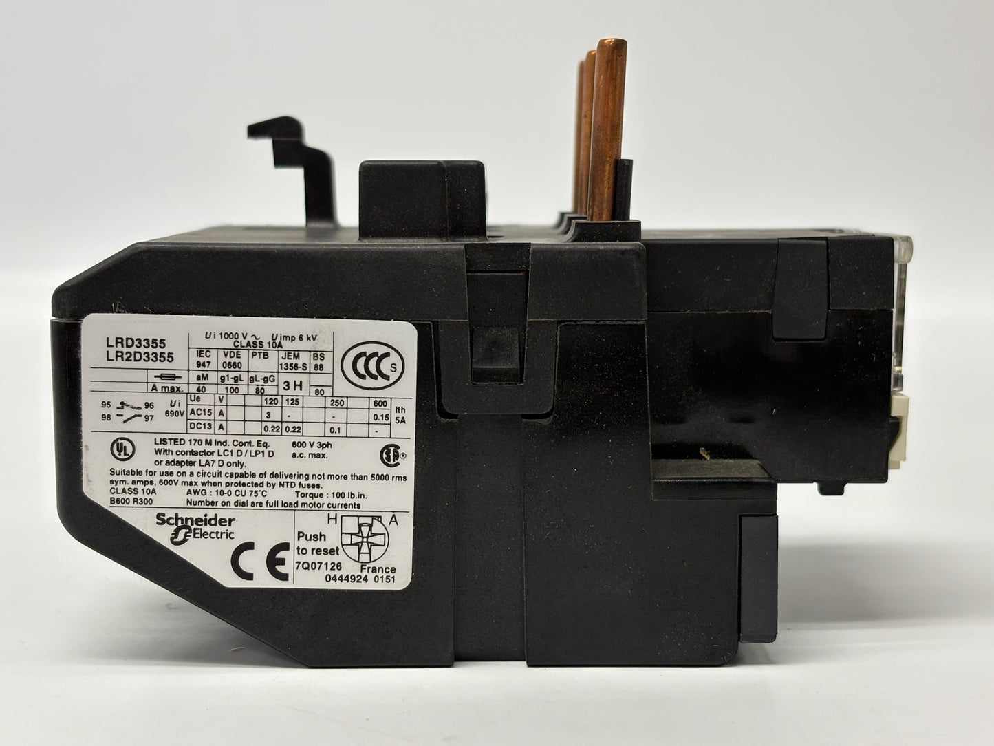 Schneider Electric TeSys LRD3355 Thermal Overload Relay 30-40A Motor Protection