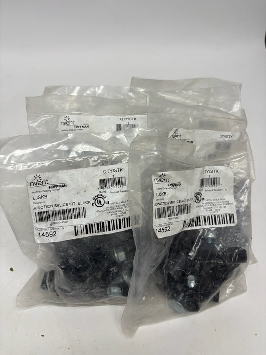 7 PK Hoffman LJSKB Black Steel Junction Splice Kit for 12" Ladder Racks, UL Listed