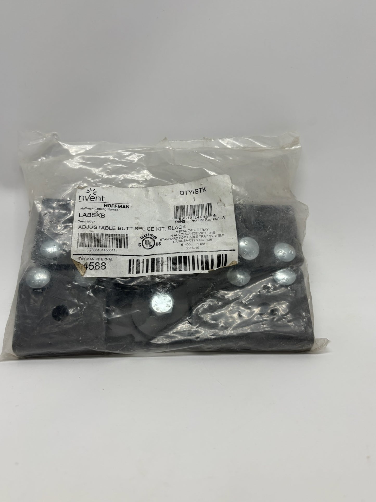 Hoffman LABSKB Adjustable Butt-Splice Kit, Black Steel, cULus Classified